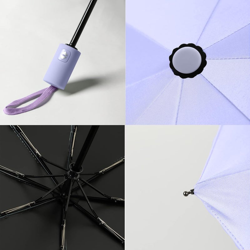 BAODINI Small UV Protection Travel Umbrella Compact for Rain and Sun UPF 50+ Windproof Portable 42 inch Umbrella for Women and Men - Image 3